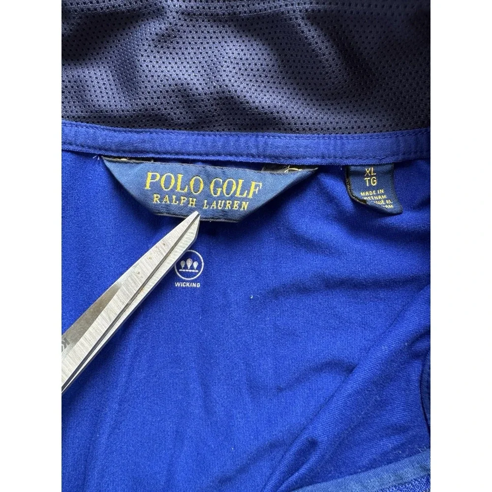Polo Ralph Lauren Performance Quarter Zip Sweater Mens XLarge Blue Pullover Golf